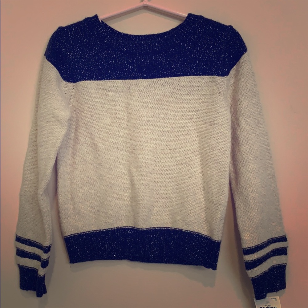OshKoshBgosh 4girls-blue,oatmeal,&metallic sweater